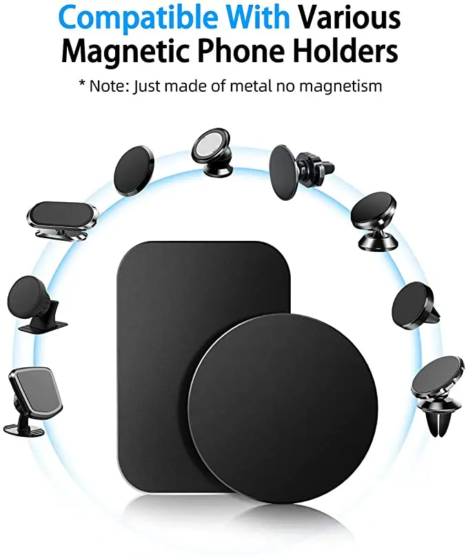 5pcs/Set Metal Disk Plate for Magnetic Phone Holder Black Iron thumbnail 11