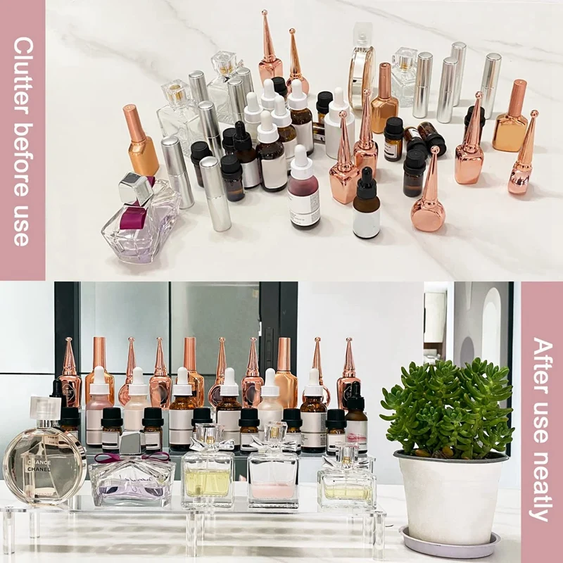 3 Tier Acrylic Display Stand Large Riser for Cupcake Perfume Organizer
