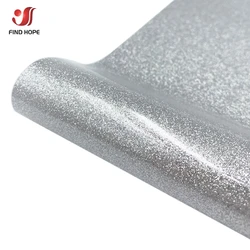 Glitter Heat Transfer Vinyl Sheet - 20x25cm Iron - On for DIY Projects and Home Decor (Glitter Silver)