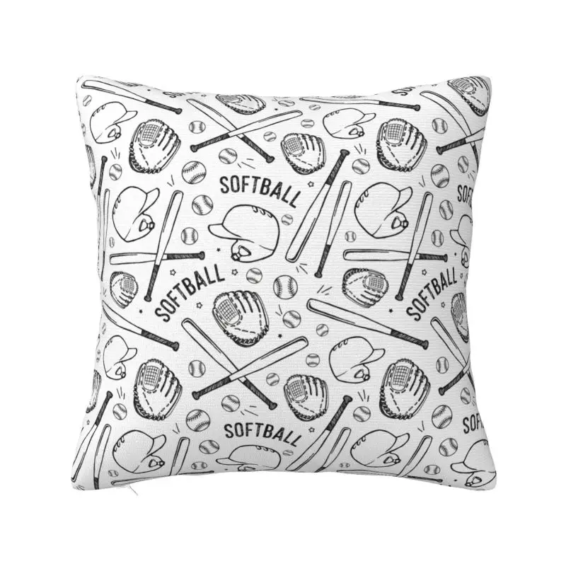

Seamless Pattern Of Softball Pillow Case 45x45cm Home Decorative Luxury Cushion Cover Home Decoration Salon Square Pillowcase