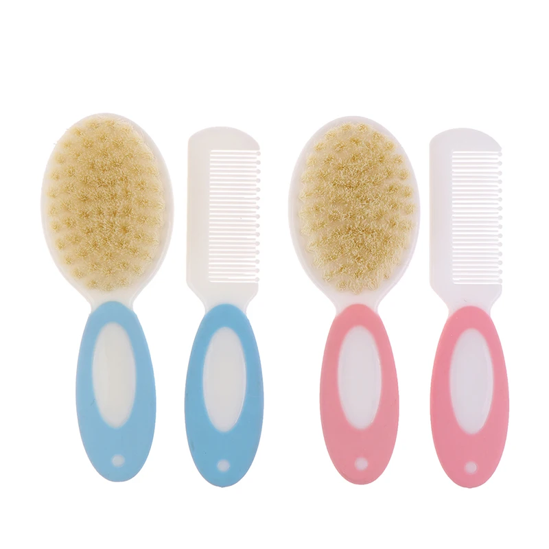 2pcs/set Portable Soft Newborn Baby Hair Brush Baby Kids Comb Child Hairbrush Set Care Brush Comb