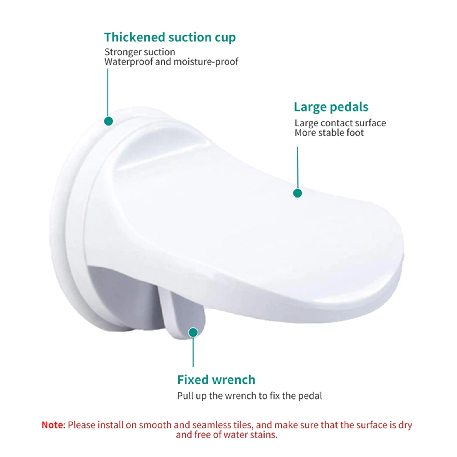 Shaving Foot Rest Plastic Bathroom Shower Leg Aid Rest Suction Cup Step for Home Hotel Use