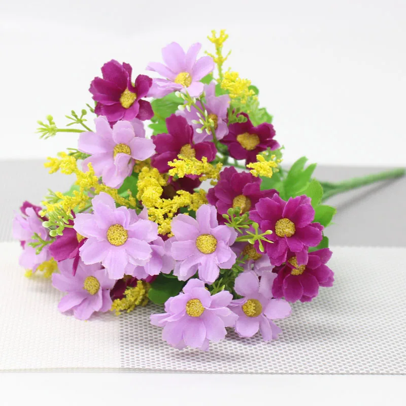 High-Quality Daisy Silk Flower Bouquet for Elegant Home and Wedding Décor