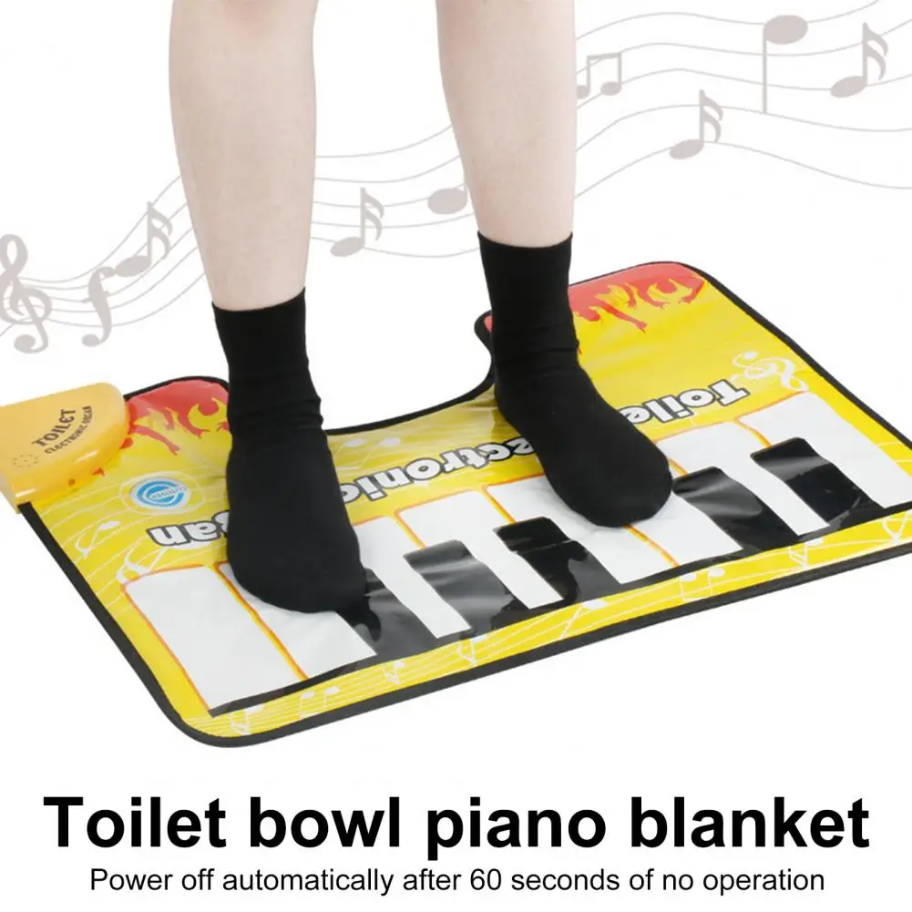 60x48CM Toilet Piano Mat Sounding Carpet Bathroom Funny Toe Music Keyboard Toilet Floor Mat Potty Piano Sounding Blanket