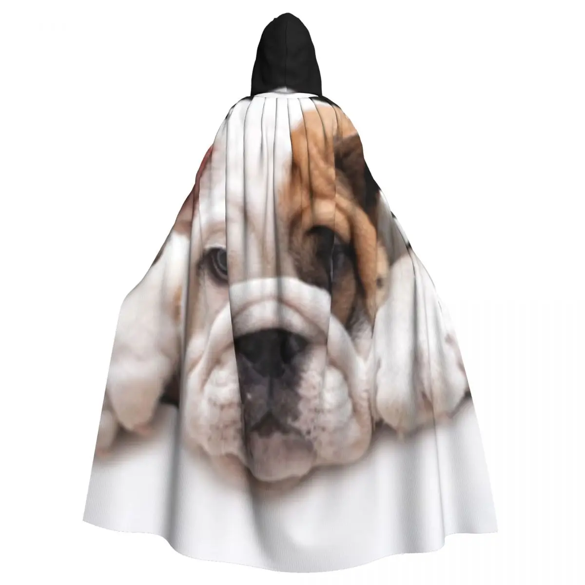 

Cute English Bulldog Cloak Hooded Cosplay Costume Halloween Adult Long Party Cape