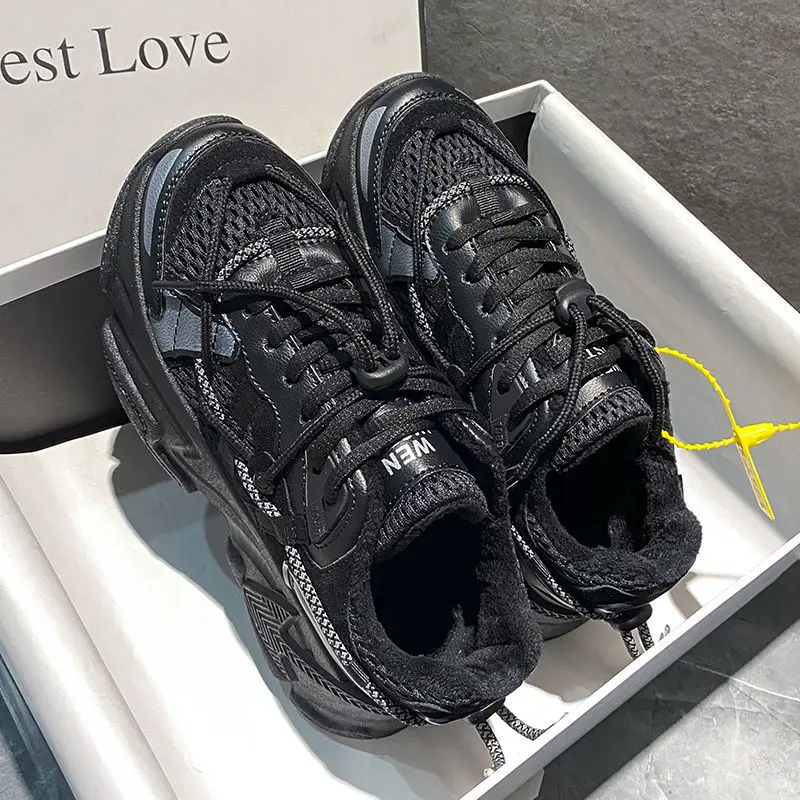 Winter Shoes Men Sneakers Trend Plus Velvet Warmth Chunky Sneaker Vulcanized Mens Walking Sports Fitness Running Shoe | Обувь