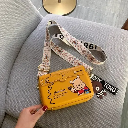 Disney Winnie The Pooh New Women's Handbag High Quality Luxury Brand Women's Bag Cartoon Cute Fashion Trend Mobile Phone Bag 