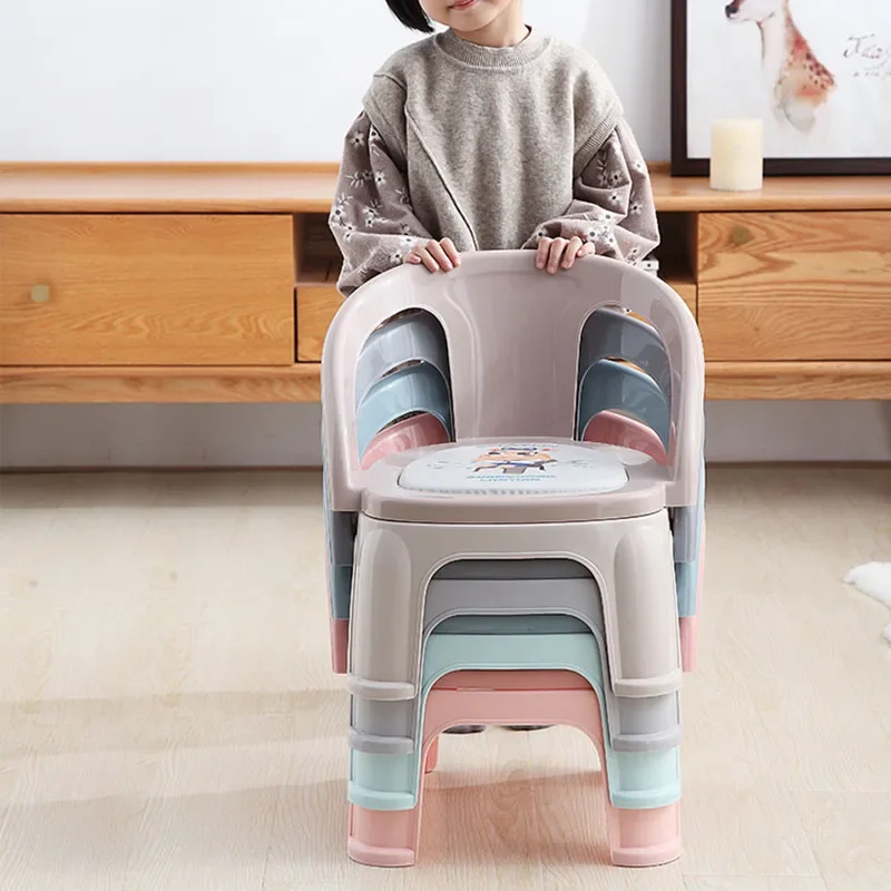 Chair School Furniture Small Child Plastic Chairs Kindergarten Baby Study Safety Seats Designer Chaise Enfant Car Armchair LT