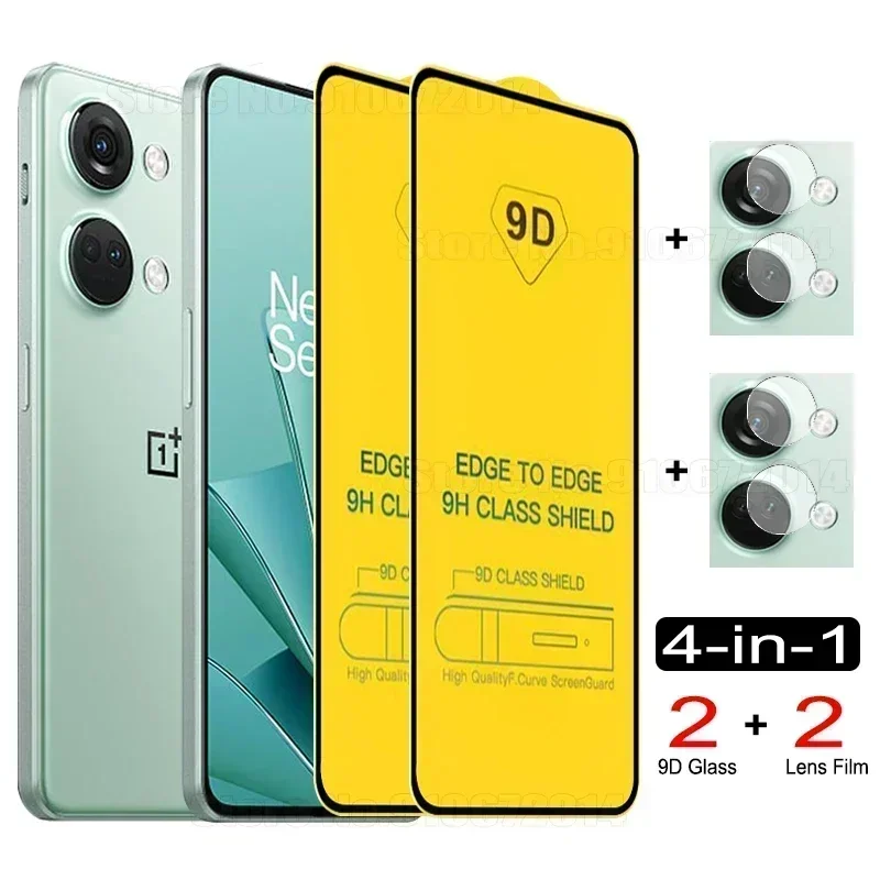

4 в 1 9D Переднее стекло для OnePlus Nord CE 3 2 Lite 2T N10 N20 N30 ACE Pro Racing 9 10R 8T 9RT 10T фотообъектив