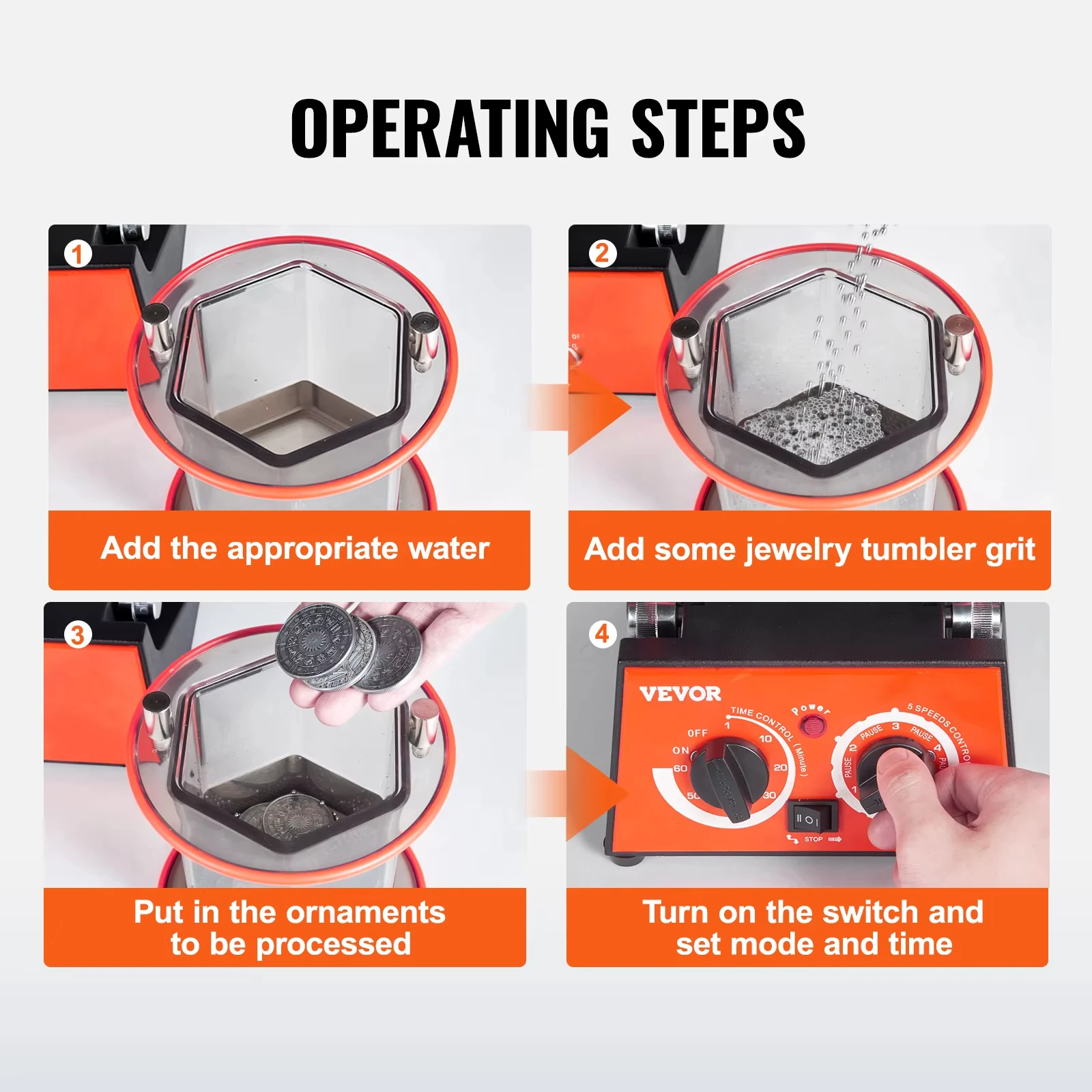 Rotary Tumbler Surface Polisher Jewelry Drum Polishing Machine VEVOR 3kg 5kg jewelry polisher