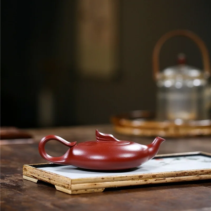 

Smooth Sailing Zisha Pot Raw Mine Dahongpao Everything Goes Well Sketch Teapot Kung Fu Tea Set