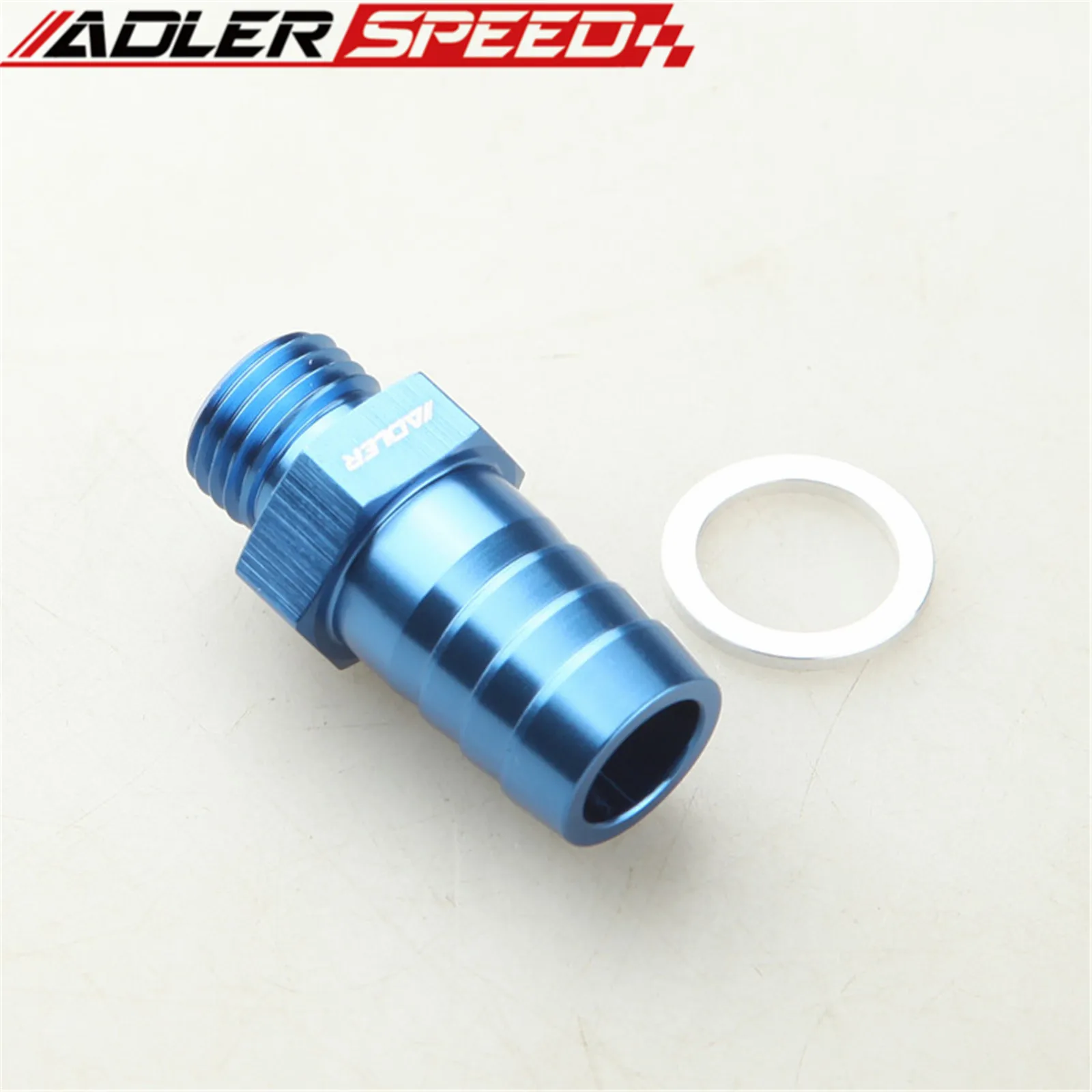 Bosch 044 연료 펌프 흡입구용 호스 바브 어댑터, 파란색, M14x1.5 에서 5/8 인치 (15.9mm)