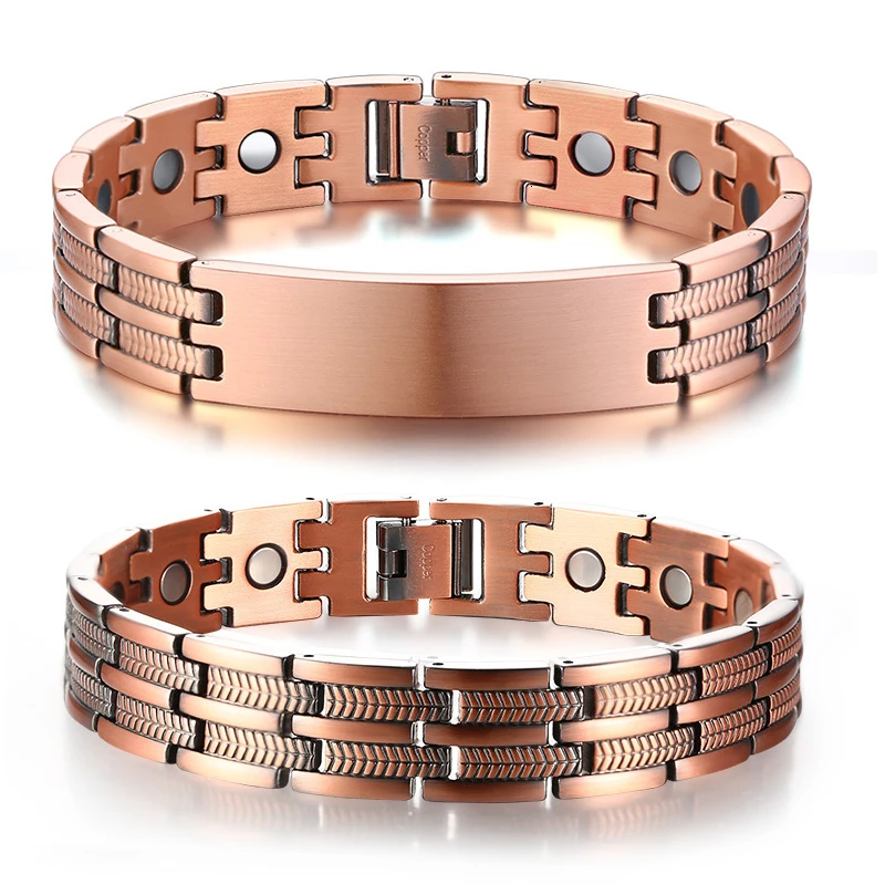 Mens Copper Health Healing Therapy Wristband Bracelet 8.3inch For Arthritis Free Adjustable Tool charm bracelet magnetic bracelet wide bracelet obsidian bracelet chakra beads bracelet antistatic bracelet red jasper bracelets bian stone bracelet