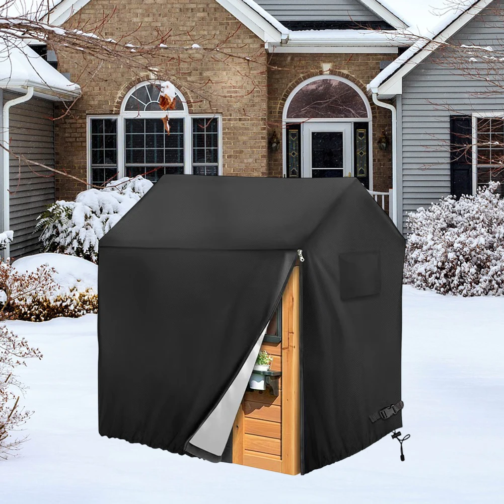 Patio Furniture Cover 210D Outdoor Game House Cover Windproof Waterproof Sunscreen Protective Cover Garden Courtyard Wooden House