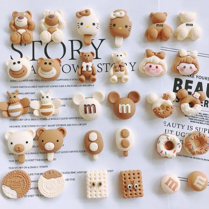

20Pcs Kawaii Sanrios Cartoon Hellokitty Anime Bow Doll Cute Smiley Resin Diy Handmade Accessories Nail Decoration Toys for Grils
