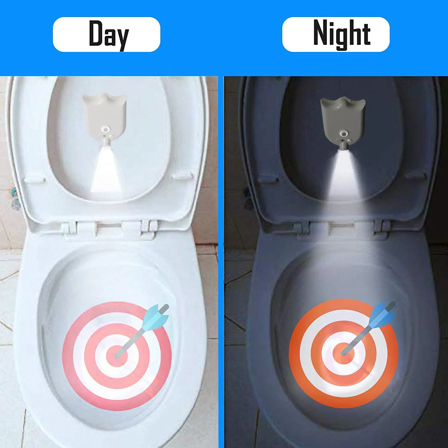 Motion Sensor LED Backlight Toilet Projection Lamp Creative Toilet Mini Night Lamp Toilet Bowl Seat Sensor Lighting Lamp 2