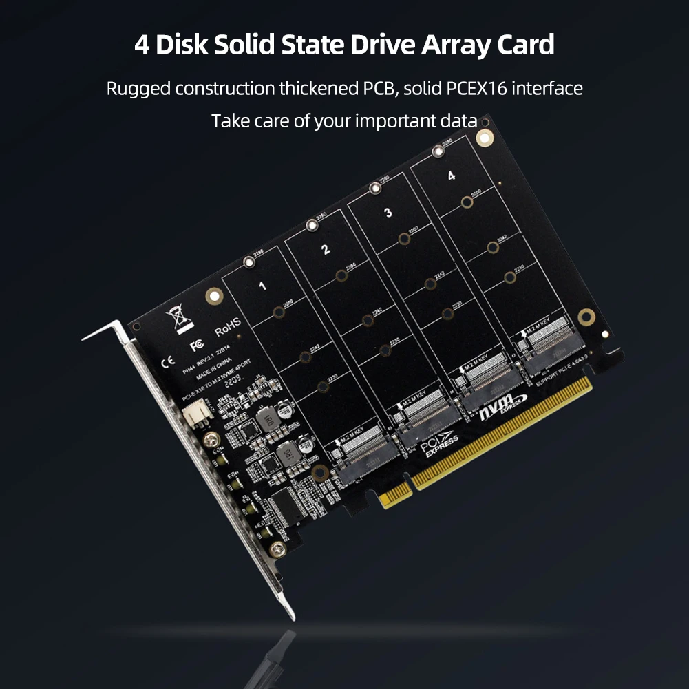 4 Port M2 NVME SSD To PCIE X16 Converter Card