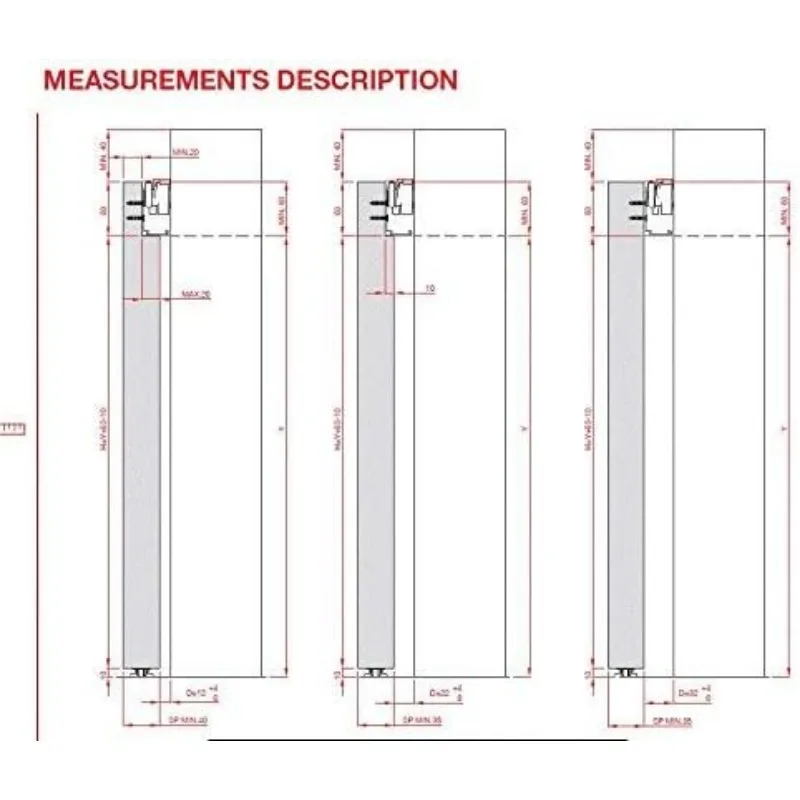 2 (1800) – (Door is NOT Included) - Completely Concealed Hardware and Track. Made in Italy. Free Template Included. 6