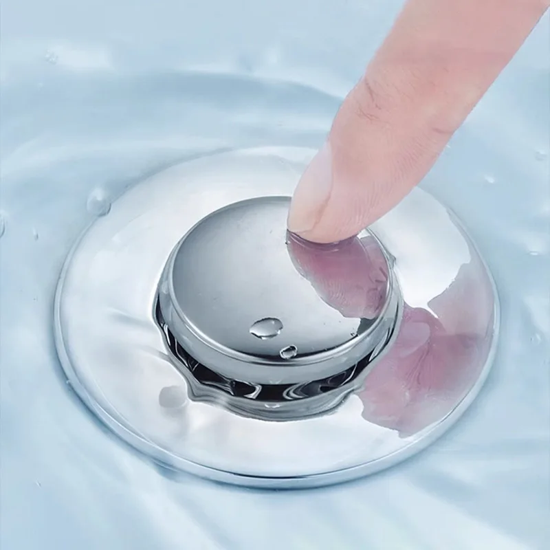Long Pop-Up Sink Drains Filter Bathroom Press Bounce Basin Plug Stopper Wash Basin Hair Catcher Sink Strainer Kitchen Supplies