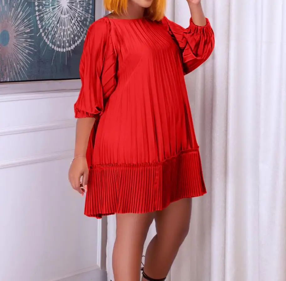 

Elegant Dresses for Women Strap Pleated Dress 2023 Autumn Summer Spring Fashion Casual Female Clothing Outfits