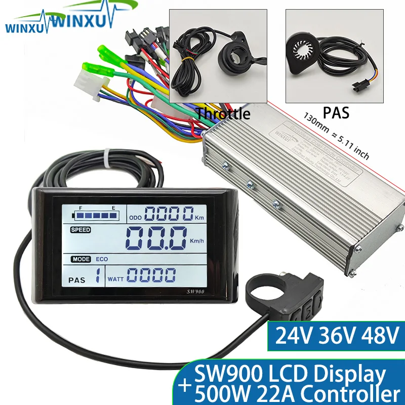 Regolatore Velocità Senza Spazzole 24V-48V 250/350W Con Display LCD Per Ebike – Impermeabile, Kit E-bike