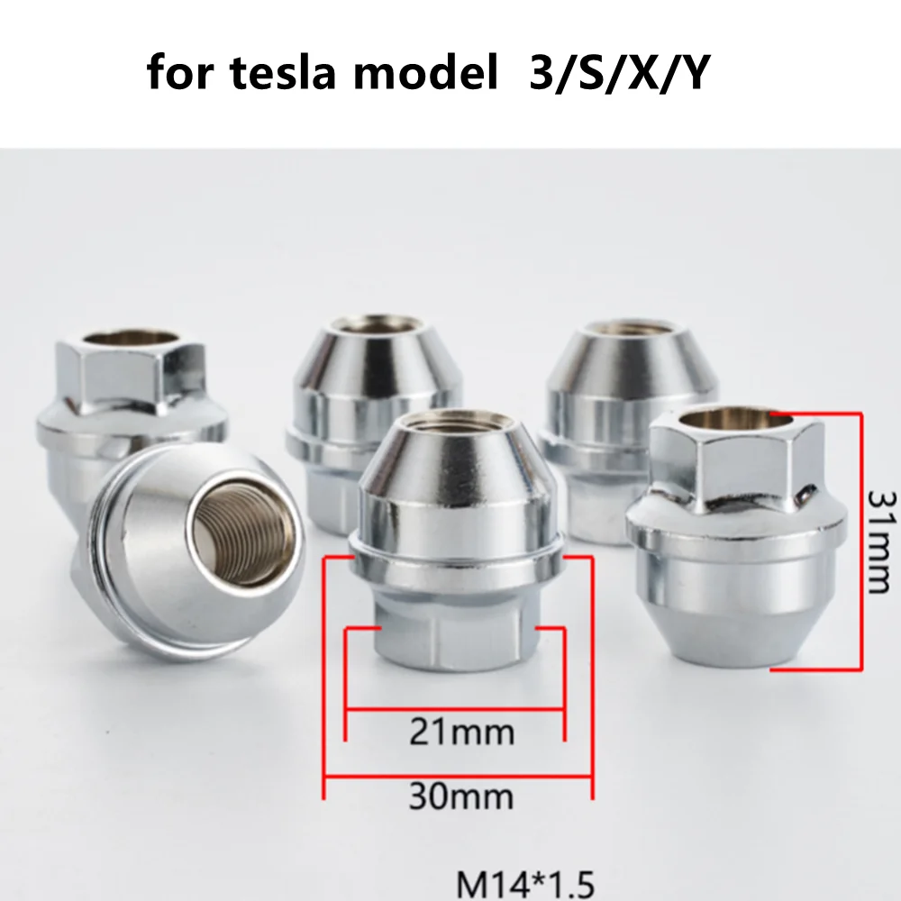 m14x1.5 open end lug nuts for tesla model 3 tesla model y s lug nuts ,height 31mm 21mm hex