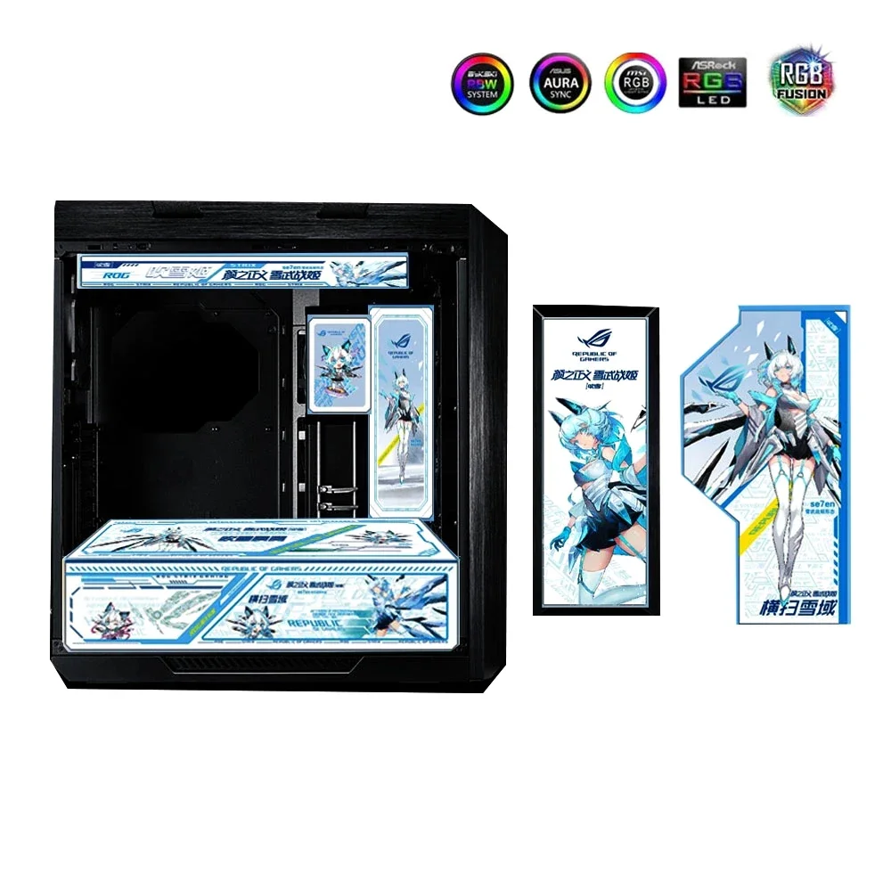 Feito sob Encomenda Mod Rog Helios Gx601 pc Rgb Painel de Iluminação Case Placa de Luz Reequipamento uv Asus Strix Gamer Gabinete Mortalha Aura Sync - Imagem 5