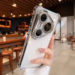 Fashion Electroplating Transparent Shockproof Back Cover for Huawei Pura 80 (Silver)
