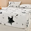 Winter Warm Fitted Sheet Stars Pinted Flannel Fleece Bed Sheet for Double Bed Queen/King Size All-inclusive Mattress Cover180 3