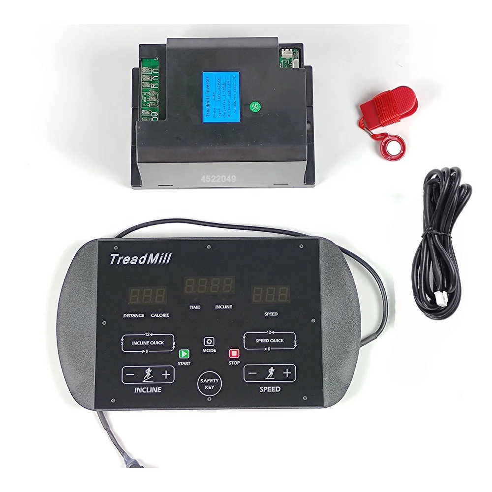 

universal Commercial Treadmill Spar Parts display+invertor+cable+safety key Gym treadmill controller for AC Motor