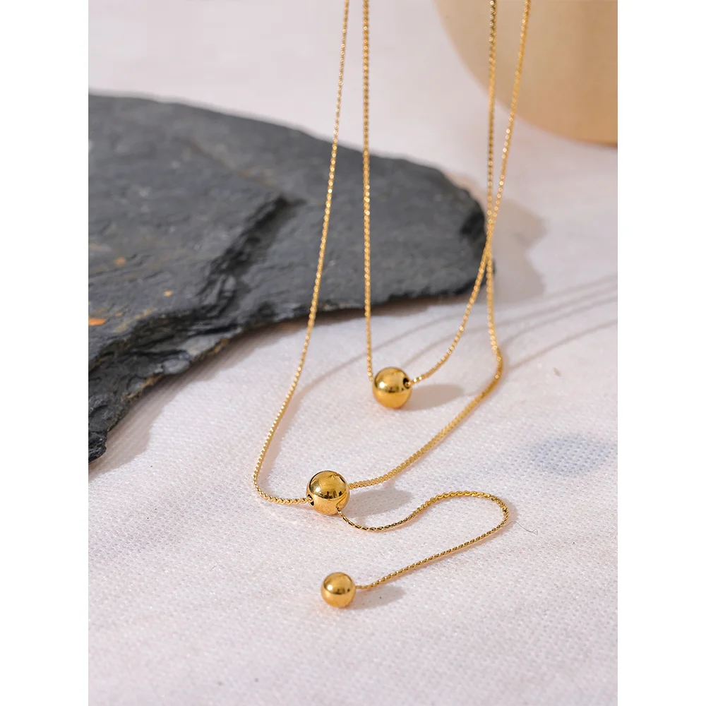 Yhpup Stainless Steel Long Layered Necklace