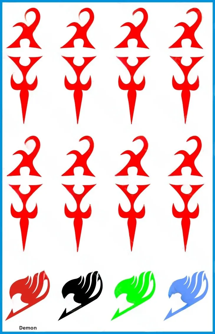 Gerard ay Fairy Tail Tattoo Stiers Waterproof Cosplay Face Decals Guild Logo Magic Eradiion Tail of Devil 