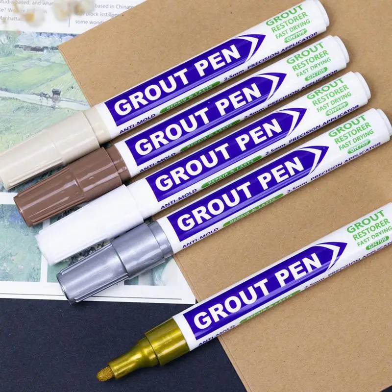 Tile Grout Pen Waterproof Marker Wall Beauty Seam Pen For Tiles Floor Bathroom Decontamination Seam Repair Cleaner Agents Paint