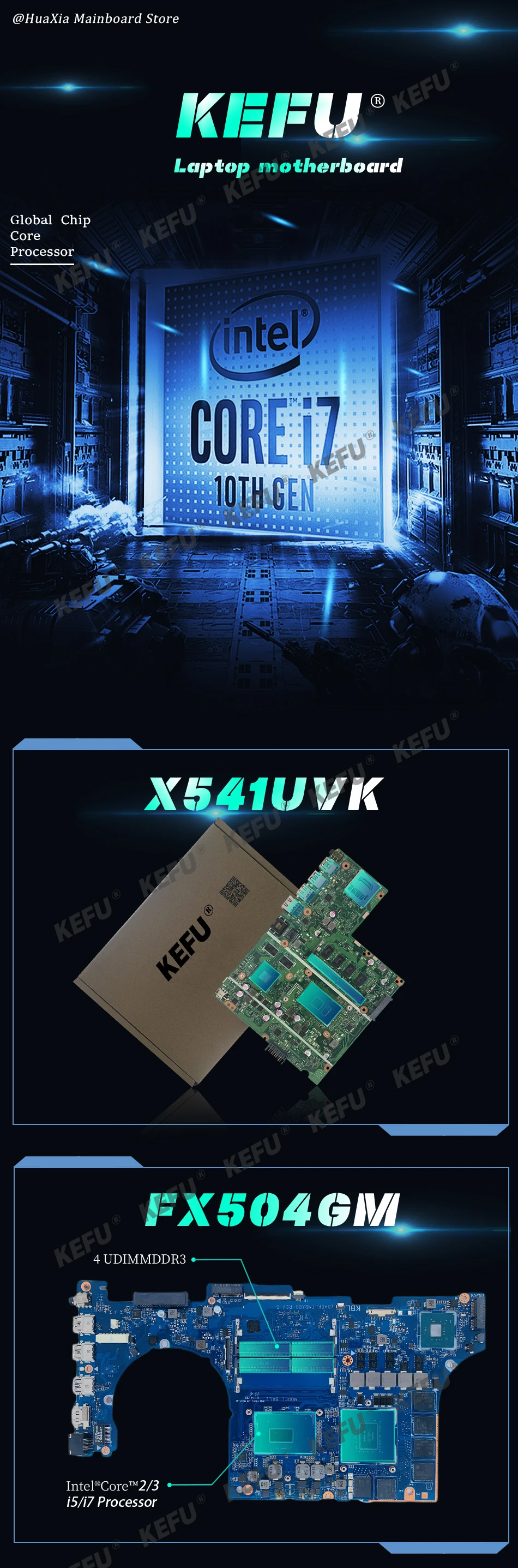 Description Picture 2 of itemX512D Mainboard For ASUS X512DK M5050DA F512D X512DA A512DA A512DK S512DA X712DA X712DK Laptop Motherboard R3 R5 R7 3th Gen