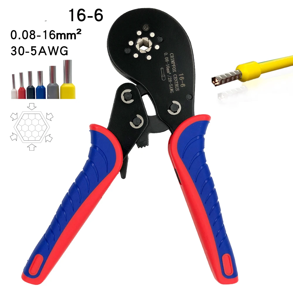 

Tubular Terminal Crimping Pliers Hand Tools VXC9 16 - 6 0.08 - 16mm2 30 - 5AWG Mini Electrical Ferrule Crimper Set