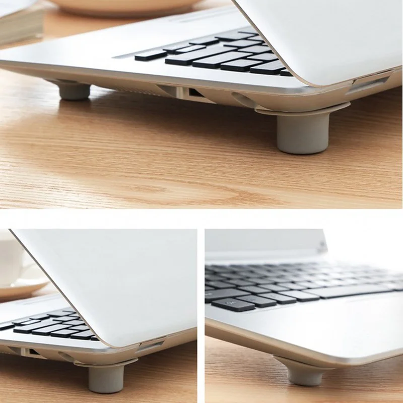 노트북 노트북 소프트 스탠드 PVC 피트 방열판 패드 지원 PC 노트북 열 감소 패드 냉각을위한 높이 증가 브래킷