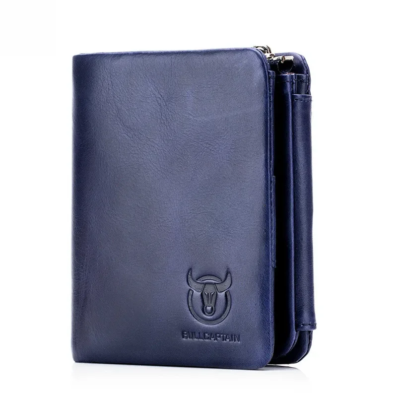 

Men's Wallet Short Coin men's purse Genuine Cowhide Brand High Quality Designer New Short Wallets cartera mujer