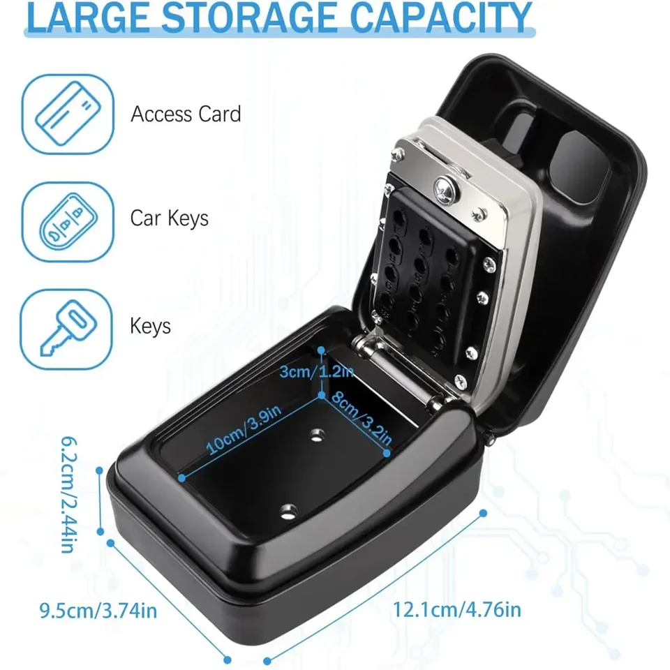 Weatherproof Portable Combination Key Lock Storage Box