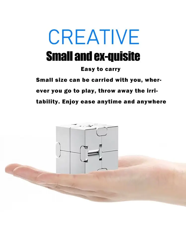Portable EDC educational toy metal magic cube decompression toy decompression and relaxation toy for children and adults gift fidget toy sensory fidget toy anti stress toy finger sensory toy