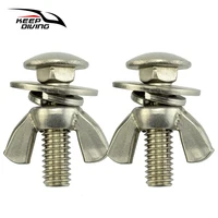 KEEP DIVING 2PCS 316 Stainless Steel Butterfly Screw Bolts and Wing Nuts for Backplate Scuba Diving BCD Accessories SSA-LSM830 2