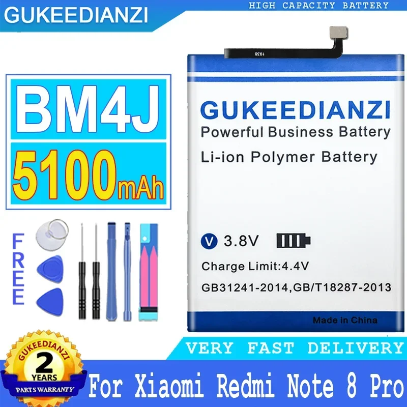 

BM4J 5100mAh Rechargeable High Capacity Mobile Phone Batteries For Xiaomi Redmi Note 8 Pro Redmi note8 Pro Portable Battery