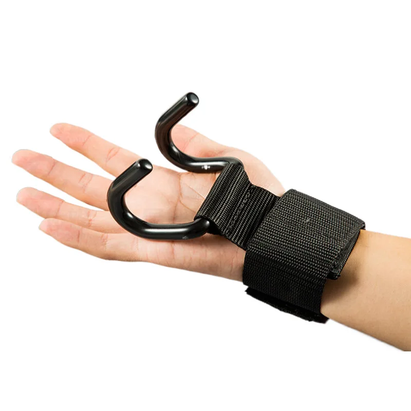 Weight Lifting 2 pcs Hook Fitness Gloves Hand-Bar Wrist Straps Heavy Duty Pull-ups Power Lifting Bodybuilding Training Grips 2
