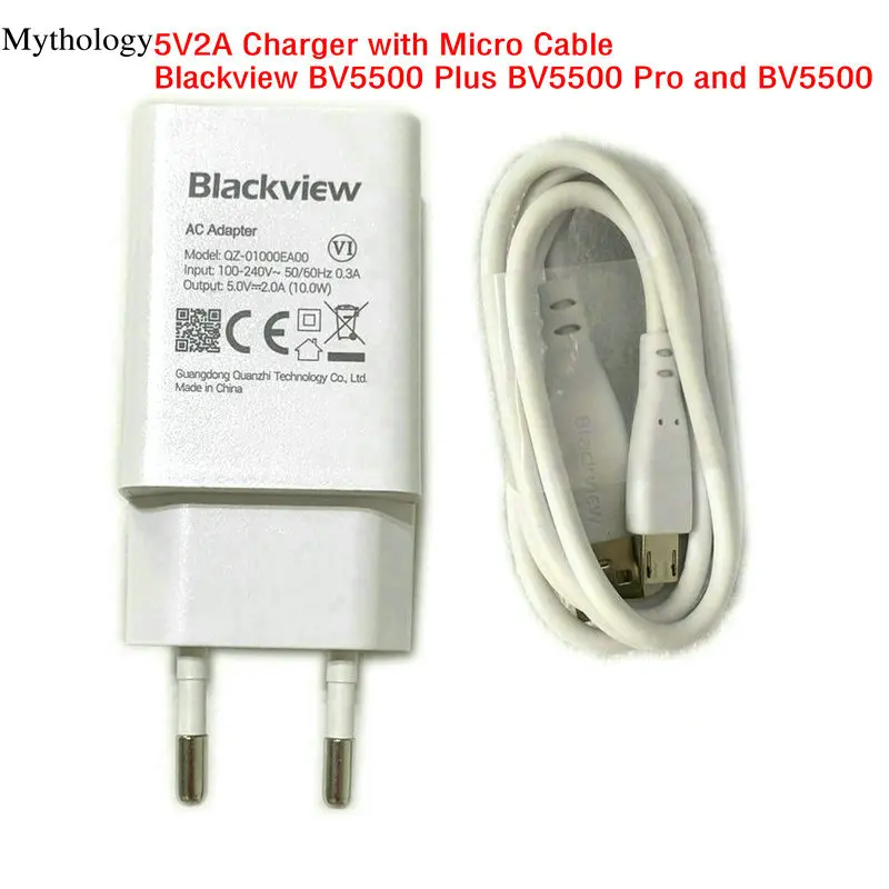 Cargador Original de 10W para Blackview, adaptador de corriente de viaje con enchufe europeo, Cable Micro USB, BV5500 Plus, BV5500 Pro, 5V2A