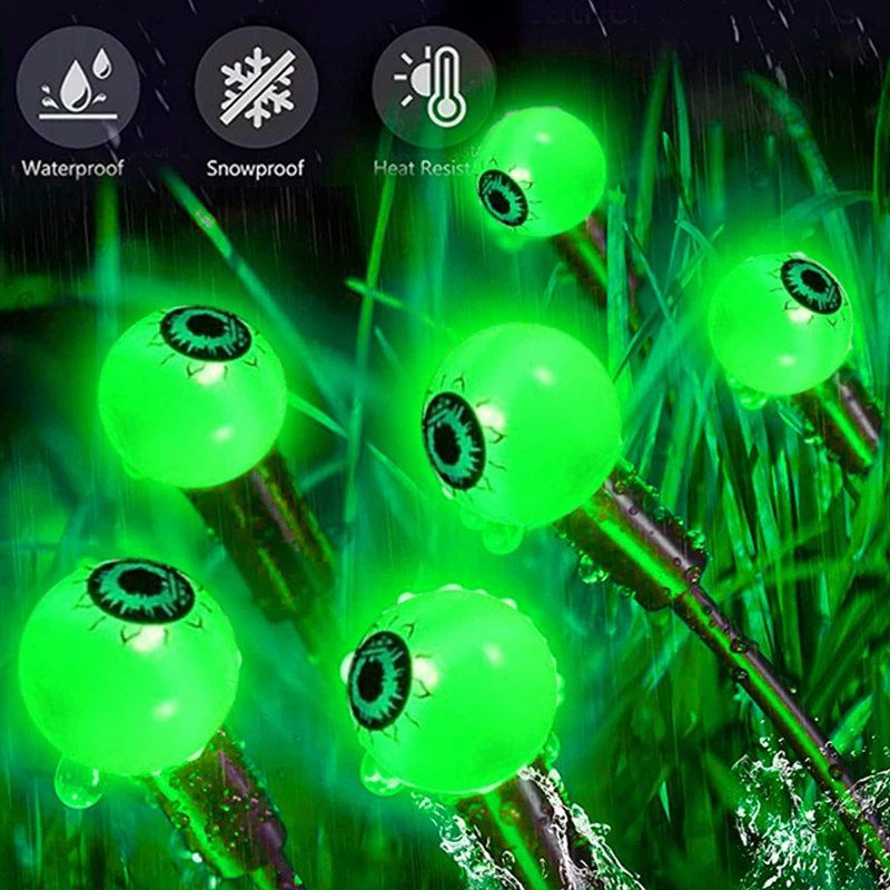 Halloween Scary Eyeball Solar Lights Outdoor Waterproof 6heads Eyeballs Firefly Light For Home Garden Yard Party Decoration Lamp_voghion.com