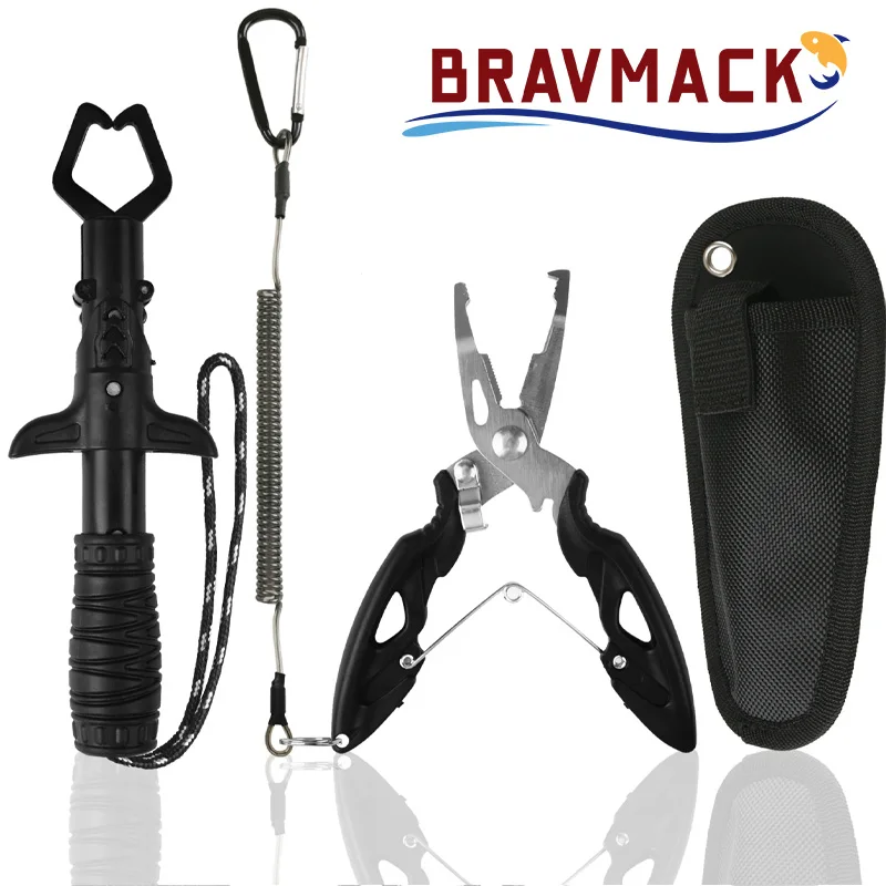 Professional Fishing Pliers Set Includes Hook Remover Split Ring Pliers Ruler Cutter for All Fishing