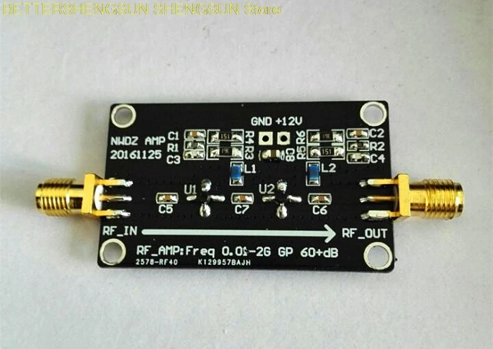 

Широкополосный усилитель РЧ двухступенчатый усилитель LNA 0,1 M-2G gain 60dB с низким уровнем шума
