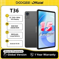 DOOGEE T36 Android 15 Tablet 12'' FHD+ 90Hz IPS Display 8GB 256GB Unisoc T620 Octa Core 8800mAh Large Battery Widevine L1 1