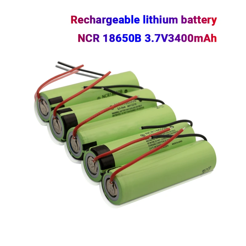 

Rechargeable lithium battery for DIY batteries, new and original batteries, NCR18650B,3.7V, 3400mAh,18650, 1 to 20 free shipping