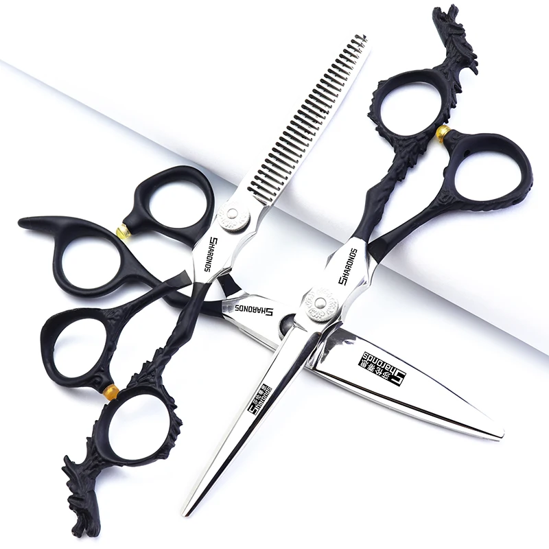 Black Silver Flying Scissors 6 Inch Barber Scissors Hairdresser Special