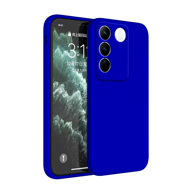 Enhanced Shockproof Liquid Silicone Phone Case - Square Design, Soft & Durable Back Cover